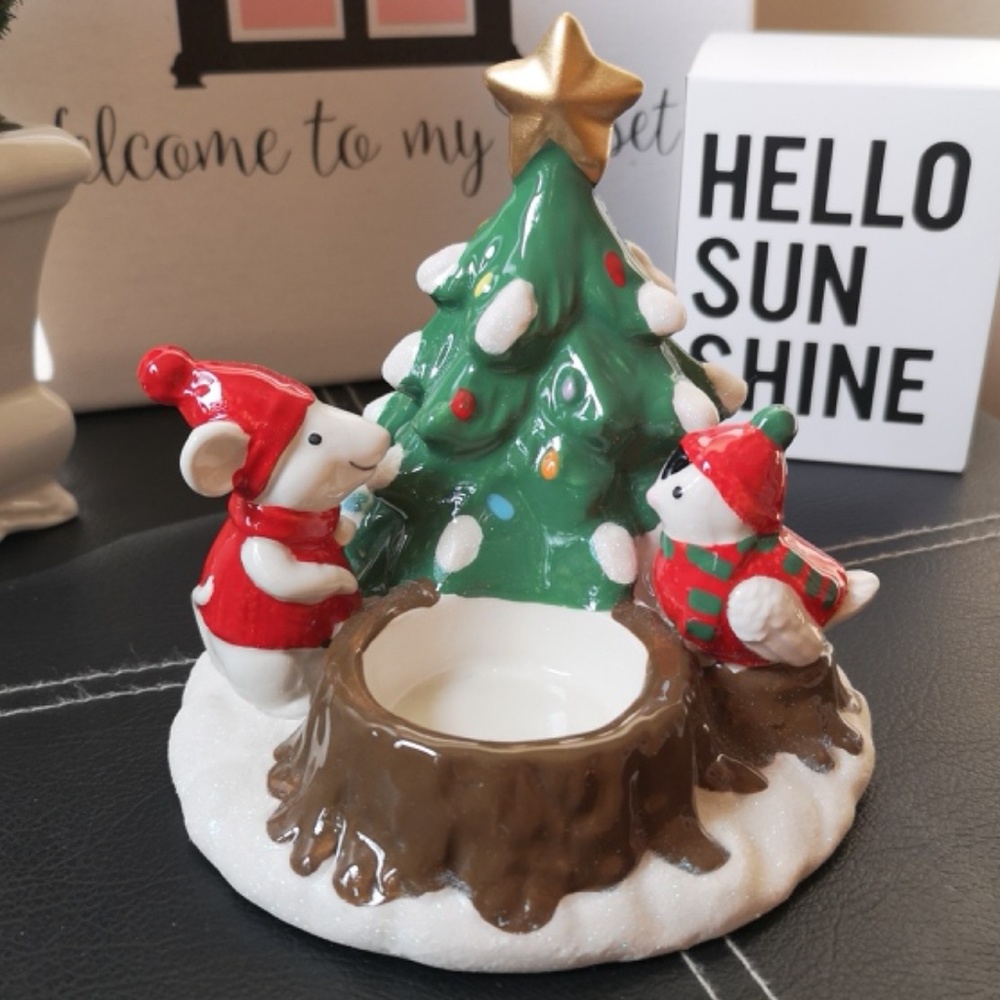 PartyLite Merry Mouse Candle Holder, NWT